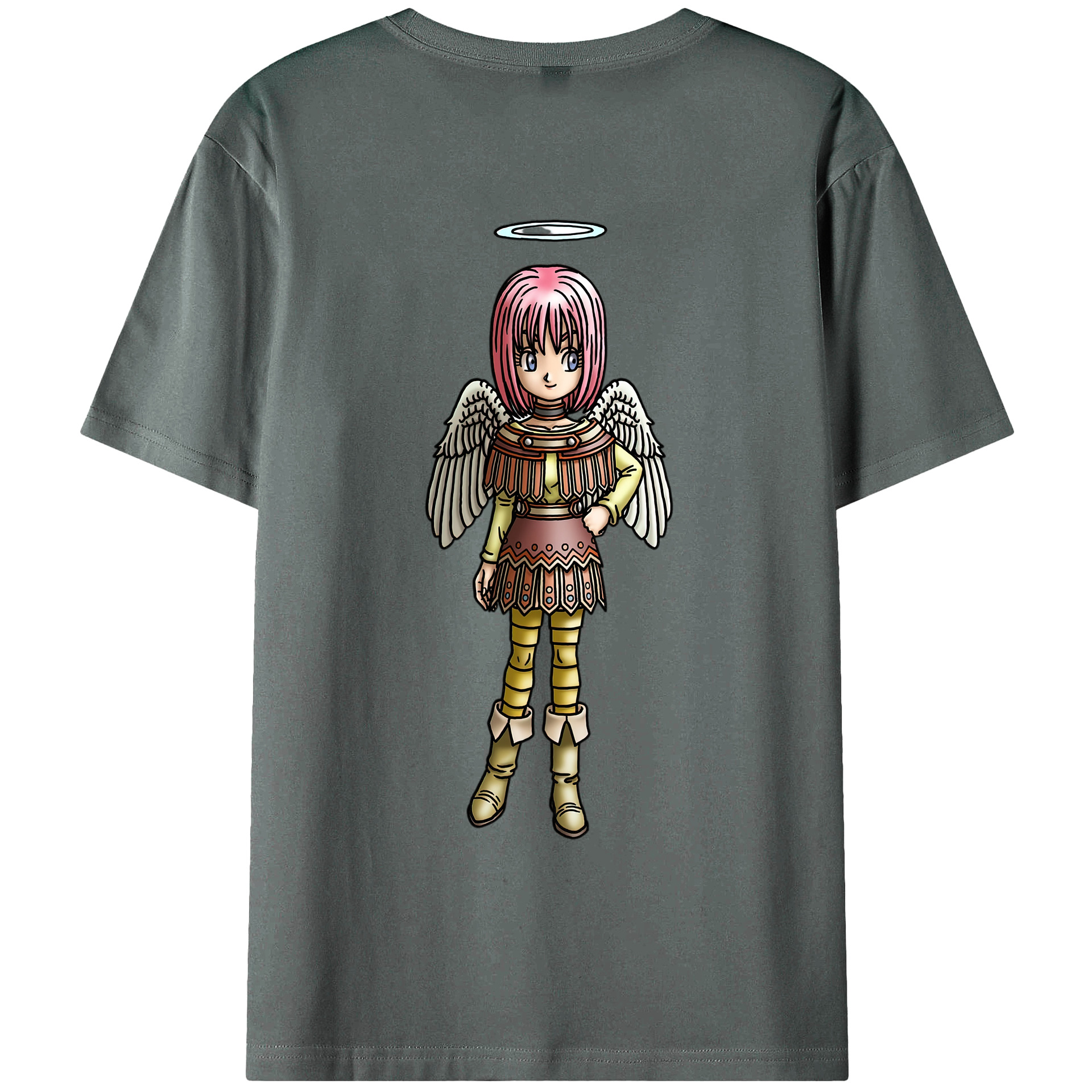 （画像用） ドラゴンクエスト Doragon Kuesuto Dragon Quest 綿100％ メンズ半袖Tシャツ（バックプリント） 通気性